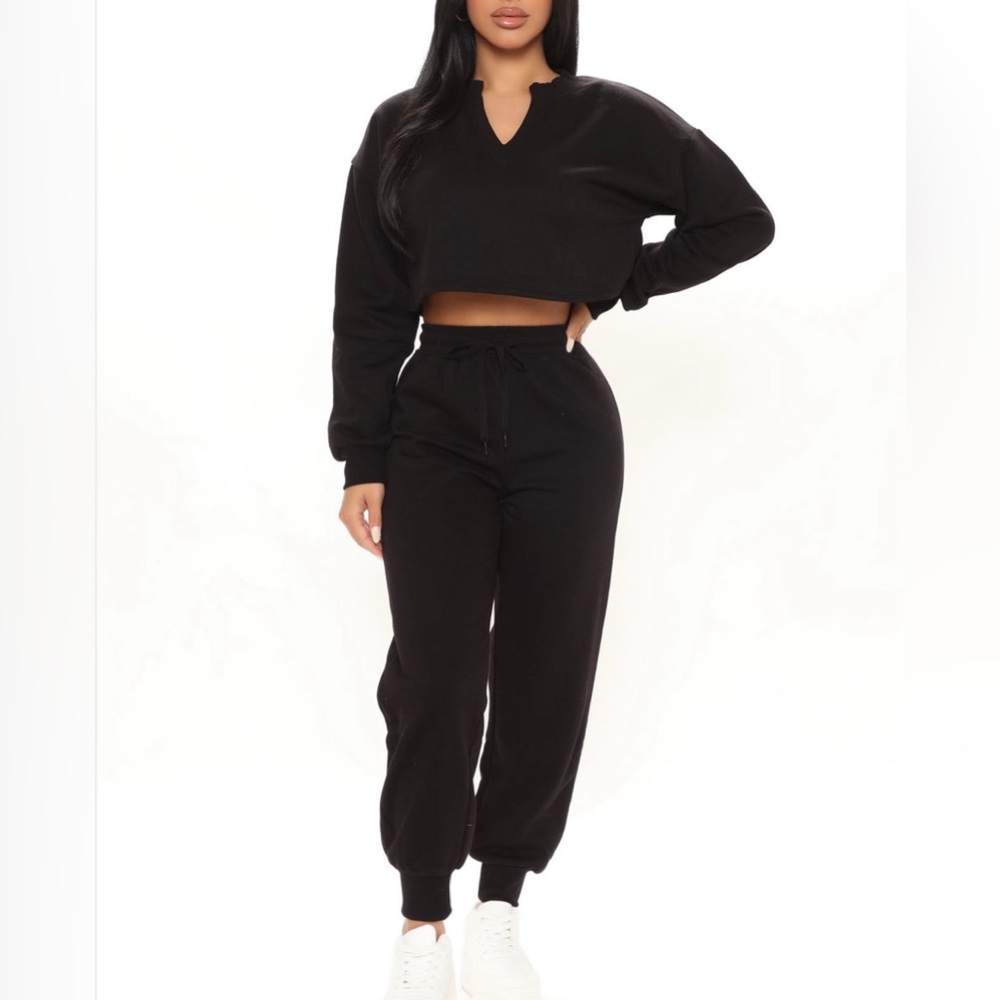 Fashion Nova Black Jogger Set